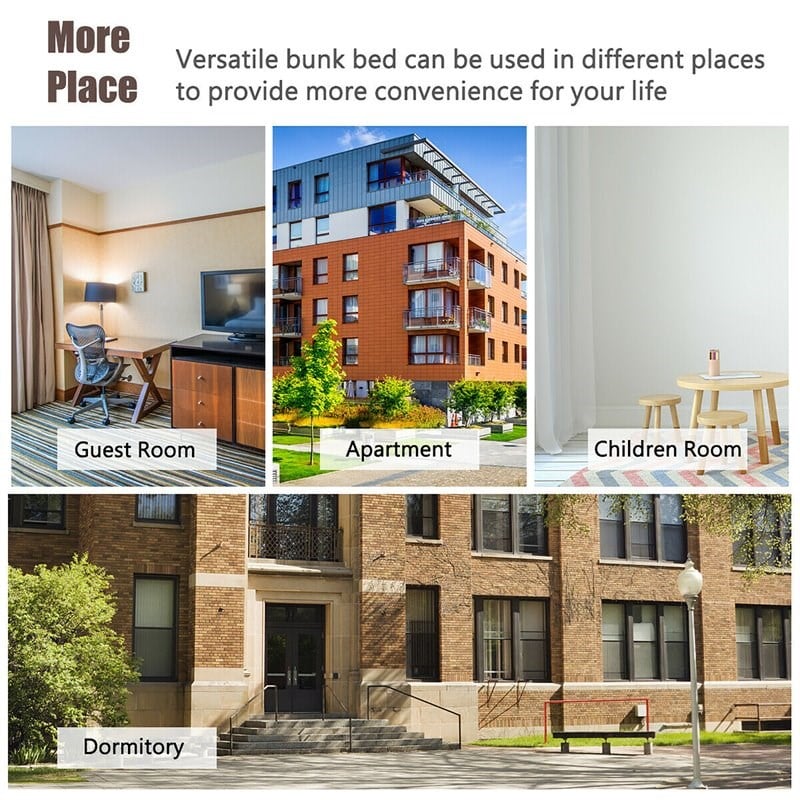 Pemberly Row Wood & PB Twin Over Twin Pull-Out Bunk Bed with Trundle in Espresso