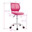 Pemberly Row Sponge Adjustable Mid Back Swivel Armless Office Chair in Pink