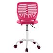 Pemberly Row Sponge Adjustable Mid Back Swivel Armless Office Chair in Pink