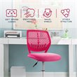 Pemberly Row Sponge Adjustable Mid Back Swivel Armless Office Chair in Pink