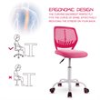 Pemberly Row Sponge Adjustable Mid Back Swivel Armless Office Chair in Pink