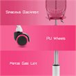 Pemberly Row Sponge Adjustable Mid Back Swivel Armless Office Chair in Pink