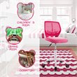 Pemberly Row Sponge Adjustable Mid Back Swivel Armless Office Chair in Pink