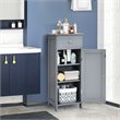 Pemberly Row Free-Standing Bathroom Floor Cabinet Storage Organizer in Gray