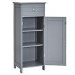 Pemberly Row Free-Standing Bathroom Floor Cabinet Storage Organizer in Gray