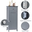 Pemberly Row Free-Standing Bathroom Floor Cabinet Storage Organizer in Gray
