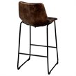 Pemberly Row Faux Suede Bar Stool with Metal Legs in Brown (Set of 2)