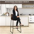 Pemberly Row Faux Suede Bar Stool with Metal Legs in Brown (Set of 2)