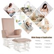 Pemberly Row Contemporary Fabric Rocking Chair Glider & Ottoman Set in Pink