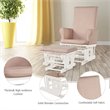Pemberly Row Contemporary Fabric Rocking Chair Glider & Ottoman Set in Pink