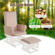 Pemberly Row Contemporary Fabric Rocking Chair Glider & Ottoman Set in Pink
