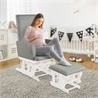 Pemberly Row Fabric Rocking Chair Glider & Ottoman Set in Light Gray