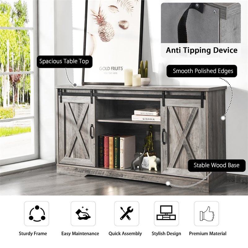 Pemberly Row Wood TV Stand for TV's up to 59