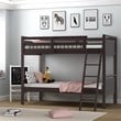 Pemberly Row Contemporary MDF and Wood Twin Over Twin Bunk Bed in Espresso