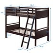 Pemberly Row Contemporary MDF and Wood Twin Over Twin Bunk Bed in Espresso