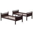 Pemberly Row Contemporary MDF and Wood Twin Over Twin Bunk Bed in Espresso