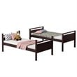 Pemberly Row Contemporary MDF and Wood Twin Over Twin Bunk Bed in Espresso