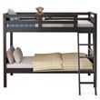 Pemberly Row Contemporary MDF and Wood Twin Over Twin Bunk Bed in Espresso