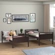 Pemberly Row Contemporary MDF and Wood Twin Over Twin Bunk Bed in Espresso