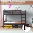 Pemberly Row Contemporary MDF and Wood Twin Over Twin Bunk Bed in Espresso