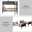 Pemberly Row Contemporary MDF and Wood Twin Over Twin Bunk Bed in Espresso
