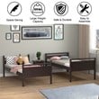 Pemberly Row Contemporary MDF and Wood Twin Over Twin Bunk Bed in Espresso