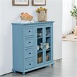 Pemberly Row Drawers & Doors Buffet Sideboard Table Kitchen Storage Cabinet-Blue