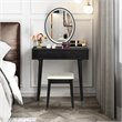 Pemberly Row Touch Screen 3 Lighting Modes Dressing/Makeup Vanity Set in Black