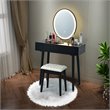 Pemberly Row Touch Screen 3 Lighting Modes Dressing/Makeup Vanity Set in Black