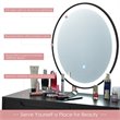 Pemberly Row Touch Screen 3 Lighting Modes Dressing/Makeup Vanity Set in Black