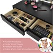 Pemberly Row Touch Screen 3 Lighting Modes Dressing/Makeup Vanity Set in Black