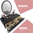 Pemberly Row Touch Screen 3 Lighting Modes Dressing/Makeup Vanity Set in Black