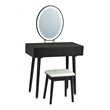 Pemberly Row Touch Screen 3 Lighting Modes Dressing/Makeup Vanity Set in Black