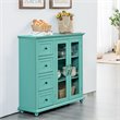 Pemberly Row Buffet Sideboard Table Kitchen Storage Cabinet in Green