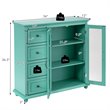 Pemberly Row Buffet Sideboard Table Kitchen Storage Cabinet in Green