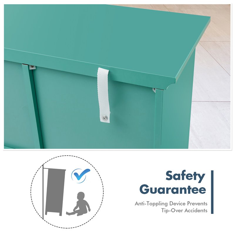 Pemberly Row Buffet Sideboard Table Kitchen Storage Cabinet in Green