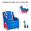 Pemberly Row Leather Kids Gaming Sofa Recliner Armchair w/ Side Pockets in Blue