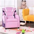 Pemberly Row Leather Kids Gaming Sofa Recliner Armchair w/ Side Pockets in Pink
