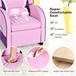 Pemberly Row Leather Kids Gaming Sofa Recliner Armchair w/ Side Pockets in Pink
