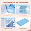 Pemberly Row Large Kids Play Tent/Playhouse Children/Castle Fairy Tent-Mat Blue