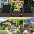 Pemberly Row 3-piece Rattan Patio Furniture Set with Cushions in Black