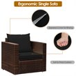 Pemberly Row 3-piece Rattan Patio Furniture Set with Cushions in Black