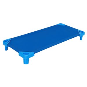 Pemberly Row Stackable Naptime Cot Daycare Rest Mat in Blue (Set of 6)