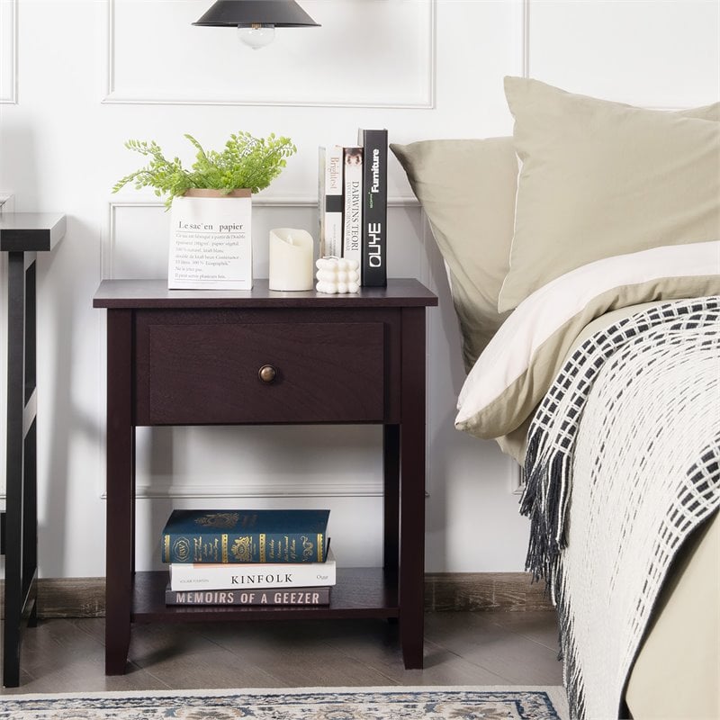 Pemberly Row Nightstand/Bedside Table/Sofa Table/End Table/Accent Table Espresso