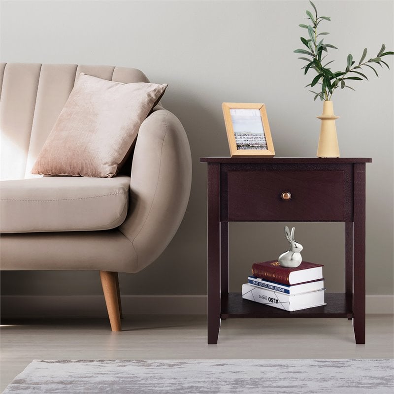Pemberly Row Nightstand/Bedside Table/Sofa Table/End Table/Accent Table Espresso
