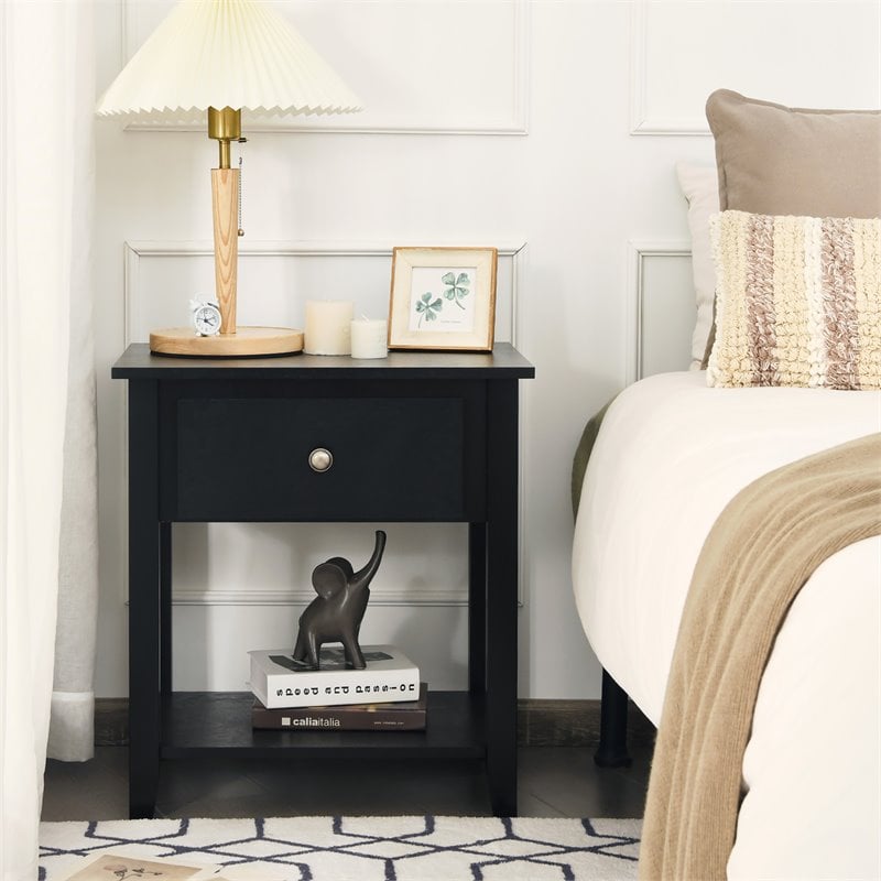 Pemberly Row Nightstand/Bedside Table/Sofa Table/End Table/Accent Table Black