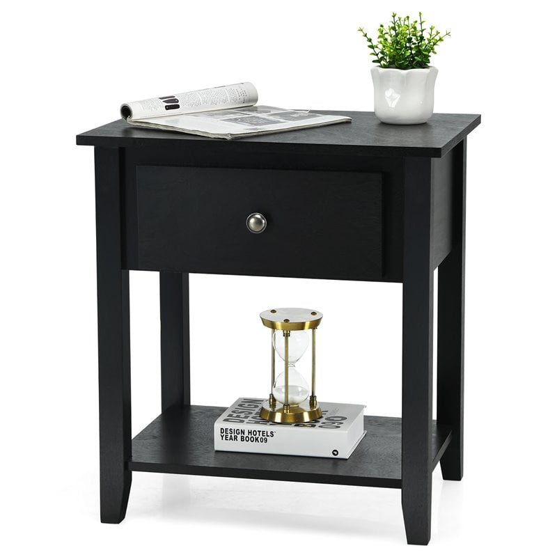 Pemberly Row Nightstand/Bedside Table/Sofa Table/End Table/Accent Table Black