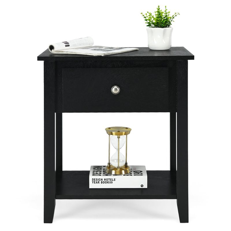 Pemberly Row Nightstand/Bedside Table/Sofa Table/End Table/Accent Table Black