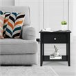 Pemberly Row Nightstand/Bedside Table/Sofa Table/End Table/Accent Table Black