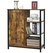 Pemberly Row Storage Cabinet Multipurpose Freestanding Cupboard in Brown/Black